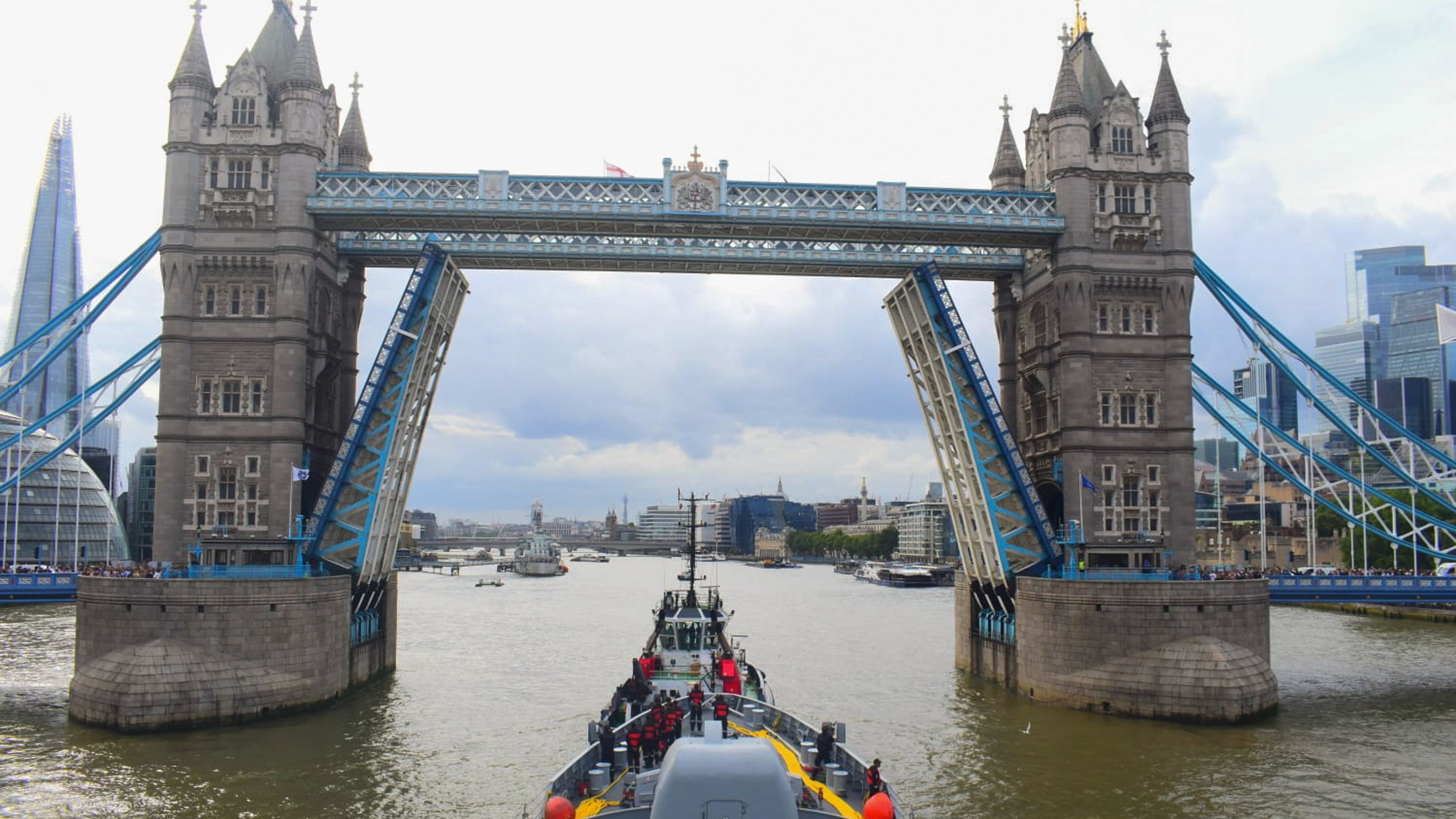 <div class="paragraphs"><p>Indian Navy’s frontline frigate, INS Tabar arrives at London harbour for a four-day visit, Wednesday, Aug 7, 2024.</p></div>